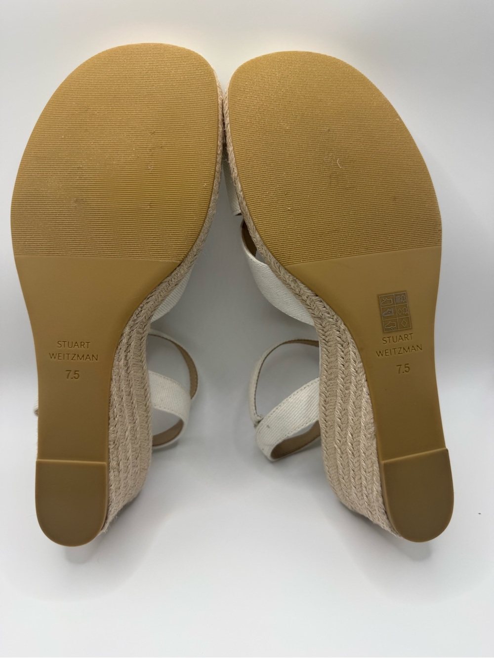Stuart Weitzman Miami Espadrille Wedge Sandals White Size 7.5 NWOB - Picture 8 of 11